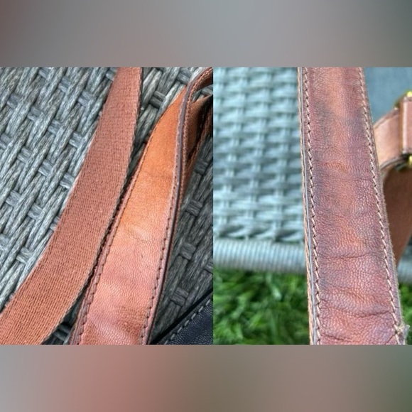 Fossil Corey Black Leather Crossbody w/ Brown Strap & Multiple Pockets 13” x 10” - Picture 13 of 16